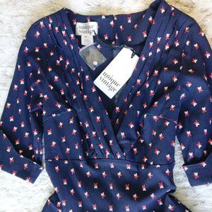 Unique Vintage Blue Windmill Dress - Small